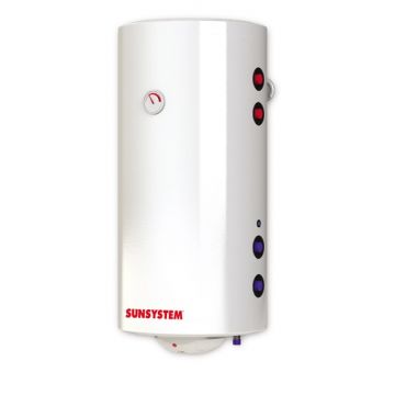 Boiler termoelectric Sunsystem MB NL2 120 PRL cu doua serpentine, 120 litri, putere serpentina 9 kw, putere electrica 3 KW, serpentine pe partea dreapta, reglaj extern al temperaturii, izolatie termica