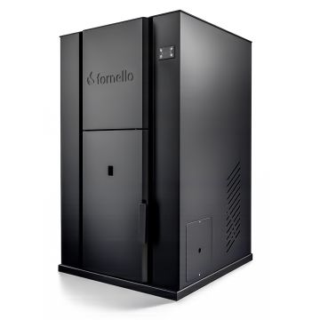 Centrala monobloc pe peleti Fornello Pellet King 35 kw complet echipata pentru incalzire, pompa, vas de expansiune, supapa de siguranta, automatizare, tiraj fortat, buncar peleti 80 kg, aprindere automata, Clasa energetica