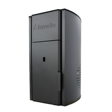 Centrala pe peleti Fornello Royal B BLACK 30 kw, complet  echipat cu pompa de circulatie, vas expansiune, supapa de siguranta,  buncar de  peleti 30 kg, automatizare, culoare  negru, pana la 200 mp