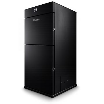 Centrala peleti Fornello Pellet King  30 kw, complet echipata pentru  incalzire,  pompa circulatie, vas  expansiune,  automatizare , telecomanda, buncar peleti 70 kg,  tiraj fortat, culoare neagra , aprindere automata, curatare facila, pana la 200 mp