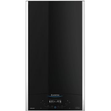 Centrala termica murala in condensare Ariston ALTEAS ONE+ NET 35, 35kW, gaz natural + GPL, Wi-Fi, senzor camera Sensys HD inclus, panou frontal din sticla, ecran tactil, schimbator caldura otel inoxidabil, control vocal, fara kit inclus