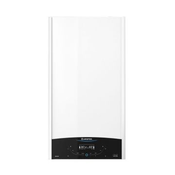 Centrala termica murala in condensare Ariston Genus One+ 24, Gaz, Tiraj fortat, 24 kW, Doua schimbatoare de caldura, Display digital, schimbator primar inox