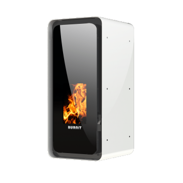 Centrala termosemineu pe peleti Burnit Calor Swan White 18 kW, echipata cu pompa de circulatie, vas de expansiune, automatizare, suprafata pana la 145 metri patrati