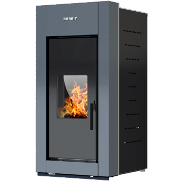 Centrala termosemineu pe peleti Burnit Trend 20 kW, culoare Gri Antracit, echipata cu pompa de circulatie, vas de expansiune, automatizare, suprafata pana la 130 metri patrati