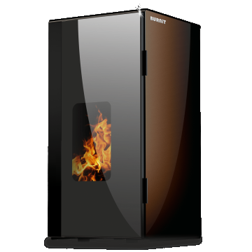 Centrala termosemineu pe peleti Burnit Vision Brown 25 kw, echipata  cu pompa de circulatie, vas de expansiune, automatizare, suprafata pana la 160 metri patrati
