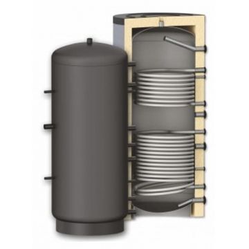 Rezervor de acumulare puffer pentru agent termic cu doua serpentine Sunsystem PR2 800L