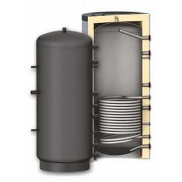 Rezervor de acumulare  puffer pentru agent termic cu o serpentina Sunsystem PR 2000L, cu izolatie, presiune lucru 3 bar
