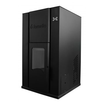 Termosemineu pe peleti Fornello Pellet King 40 kw complet echipata pentru incalzire, pompa , vas de expansiune ,supapa de siguranta, automatizare , tiraj fortat, buncar peleti 100 litri, aprindere automata, Clasa energetica A+