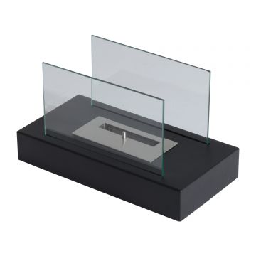 Șemineu Bioetanol din Inox cu 1 rezervor de 0.4 L, durata 2 ore, 35x18x21cm Negru HOMCOM | Aosom RO