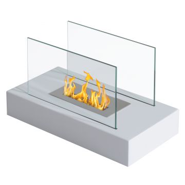 HOMCOM Semineu cu Bioetanol aparat de incalzire de Sol incalzitor cu Putere 830W, soba cu bietanol  Alb, 35x18x21cm | Aosom Romania