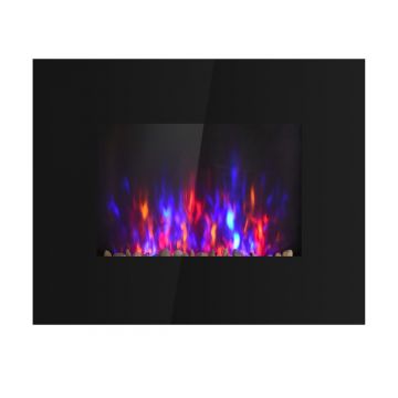 Semineu electric, soba electrica, incalzitor pentru interior cu electricitate, efect de flacara 65x11.4x52 cm, negru HOMCOM | Aosom RO