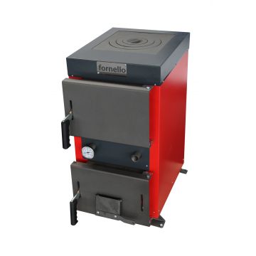 Cazan (centrala) cu plita pe combustibil solid (lemn, carbune, brichete), Fornello Rustic KP 12 kW