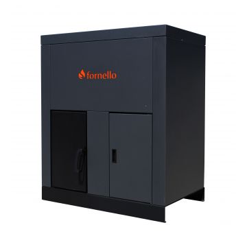 Centrala pe peleti Fornello Eco Energy  35 kW, complet echipata pentru incalzire automatizare, pompa recirculare, vas expansiune, afisaj digital, arzator fonta, curatare mecania drumuri fum, buncar peleti integrat 75 kg