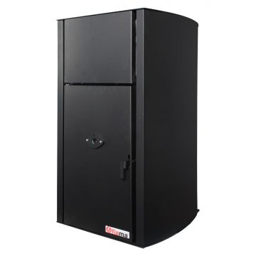Centrala pe peleti Fornello Fiama Confort B 30 kW, cu pompa, vas expansiune, automatizare, buncar 35 kg, tiraj fortat, culoare black, pana la 200 mp