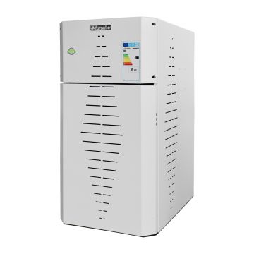 Centrala pe peleti Fornello INCANTO COMPACT 25 kW, pompa electronica, vas expansiune, arzator inox, grup de siguranta, sistem de curatare MECANICA a creuzetului si drumurilor de fum, culoare alb