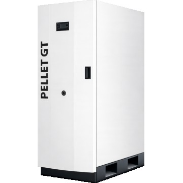 Centrala termica pe peleti Fornello GT 35 Standard, 35 KW, echipata cu pompa circulatie, vas expansiune, manometru, supapa de siguranta, curatare mecanica arzator de peleti si schimbator de caldura, buncar peleti integrat 50 kg, A+