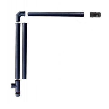 Kit cos de fum , otel negru pentru centrale pe peleti DN 120