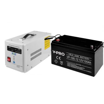 Pachet UPS VOLT Polska SInus PRO 1000VA 750W si Baterie 100Ah AGM VRLA 38547-defaultCombination