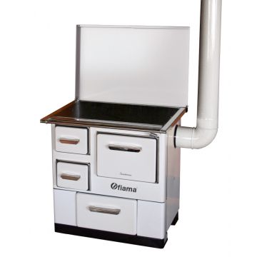 Soba de gatit si incalzit FIAMA SD 3 DP, 7 Kw, cu cuptor de gatit si plita, evacuare partea dreapta, culoare alb