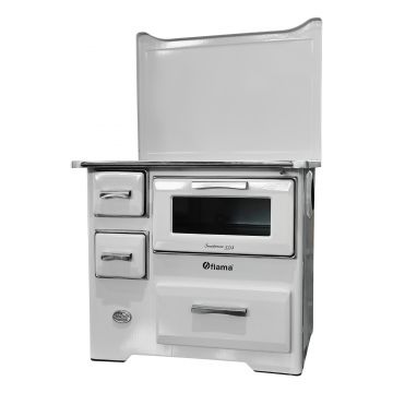 Soba de gatit si incalzit FIAMA SD 7 RS D, 7 Kw, cu cuptor de gatit si plita, culoare alb, evacuare partea dreapta