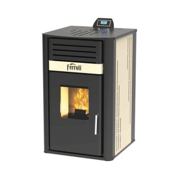 Termoșemineu pe peleți Ferroli Mirano Pellet N 30 kW 4,3 kg/h panou digital 109,1 x62,1x65 cm