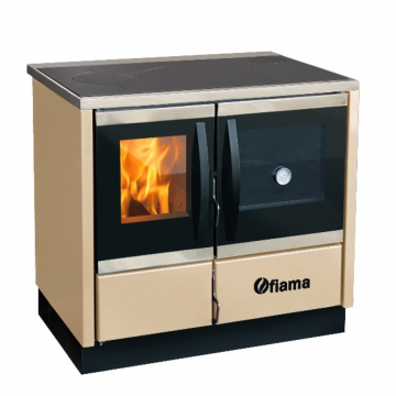 Termosemineu de incalzit si gatit FIAMA THERMO ROCKY , 16 Kw, cu cuptor de gatit si plita, evacuare partea dreapta