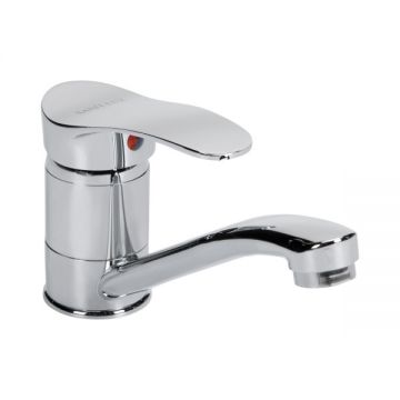 Baterie bucatarie DS-91012, lungime pipa 19 cm, Argintiu, Cromat