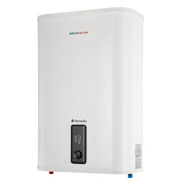 Boiler electric Fornello AQUACALDA Flat , 80 Litri, 2000 watt, reglaj extern al temperaturii, poliuretan expandat, montare Verticala sau Orizontala, grad de protecție IPX4, anod de magneziu si afisaj digital