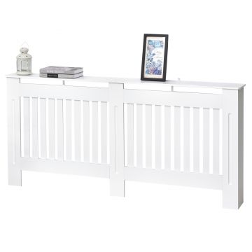 HOMCOM Carcasă Modernă pentru Calorifer din MDF Stratificat, Carcasă Calorifer pentru Casă și Birou, 172x19x81 cm, Alb | Aosom Romania