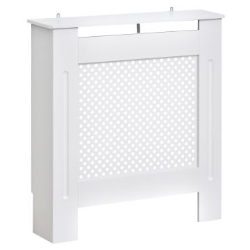 HOMCOM Carcasă Modernă pentru Calorifer din MDF Tip Grilă, 78x82x19 cm, Alb | Aosom Romania