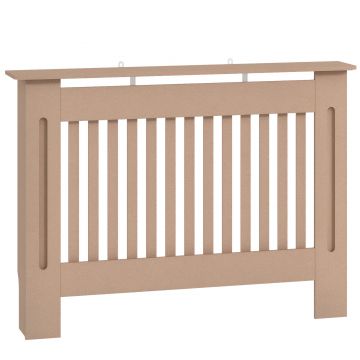 HOMCOM Cubre Radiador Cubierta para Radiador cu Dispozitiv Anti-Întrăinare Design Modern 112x19x81 cm Lemn Natural | Aosom Romania