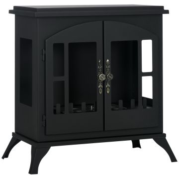 HOMCOM Șemineu pe Bioetanol, Bioșemineu cu Arzător de 0,9L pentru 3 Ore de Ardere, 55x31x55 cm, Negru | Aosom Romania