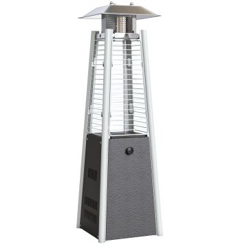 Outsunny Sobă portabilă pe gaz butan 3000W cu reglare a temperaturii, sistem anti-răsturnare și aprindere prin presiune Argintiu și Bronz | Aosom Romania