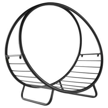 Outsunny Suport pentru lemne de foc Suport lemne in forma de cos design ridicat Greutate maxima 15 kg, negru 45x29.5x47cm | Aosom Romania