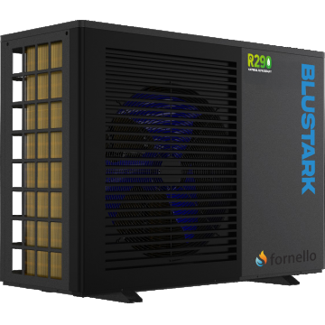 Pompa de caldura Fornello BLUSTARK monobloc, aer-apa, ecologica R290, , incalzire/racire/apa calda, 8.3 kW, Qsense 9 , Full DC Inverter – ERP A+++, Wi-Fi