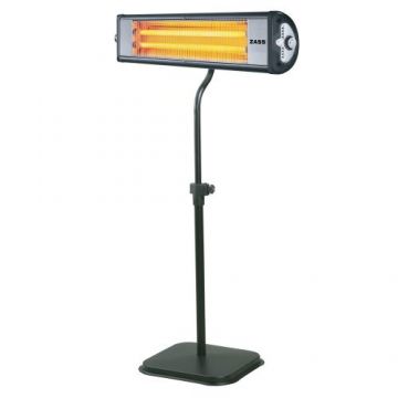 Radiator de podea sau perete cu infrarosu Zass ZIH 02, 2000 W, Doua trepte, Inaltime ajustabila, Termostat reglabil, Montabil pe perete sau pe podea, Corp din metal (Negru)