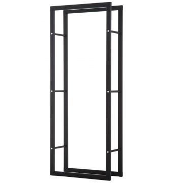 Raft Lemne pentru Casa si Gradina Greutate maxima 100kg Negru, Modern și elegant 60x25x150cm HOMCOM | Aosom Romania