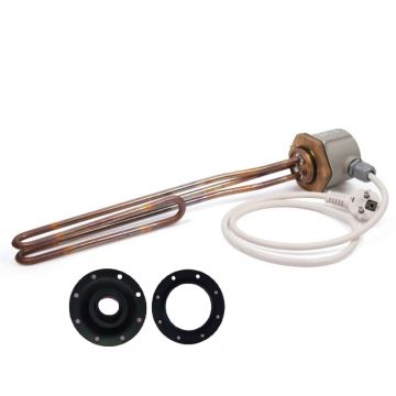 Rezistenta electrica 3 kw pentru boilere indirecte OPTIMA EV sau Tesy, termostat integrat, garnitura si flansa incluse