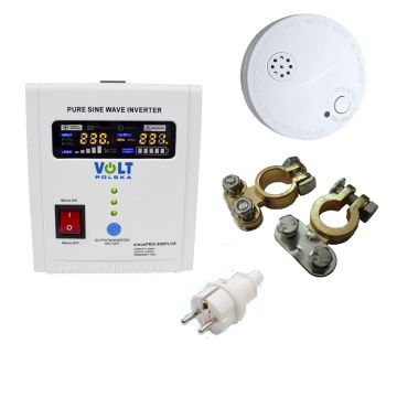 SET UPS VOLT Polska SInus PRO 500 VA 350W Sursa tensiune centrala termica cu baterie externa SET-SINUS-PRO-500E 690fd79a7a143