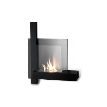 STONES Șemineu bio montat pe perete22cm X 72cm H. 63cm | Aosom Romania