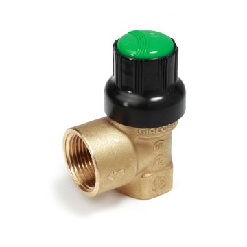 Supapa de siguranta solara Giacomini R140CY006, 4 bar, filet interior 1 2   x 3 4  , pentru instalatii termice si panouri solare, alama