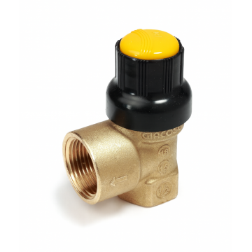 Supapa de siguranta solara Giacomini R140CY009, 6 bar, filet interior 1 2   x 3 4  , pentru instalatii termice si panouri solare, alama