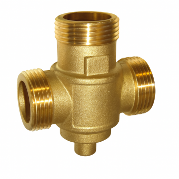 Supapa termostatica anticondens Giacomini R157AY062, DN32, 55 C, alama, filet exterior, pentru cazane pe lemne si peleti