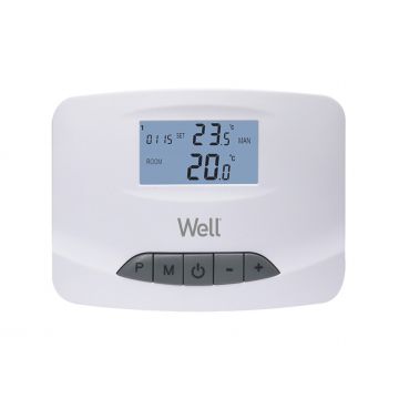termostat digital programabil cu fir, afisaj digital well