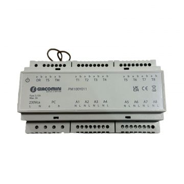 Unitate de control Giacomini PM100Y011 pentru incalzire in pardoseala 8 zone cu intarziere pompa 4 minute, intrari termostat   iesiri actuatoare