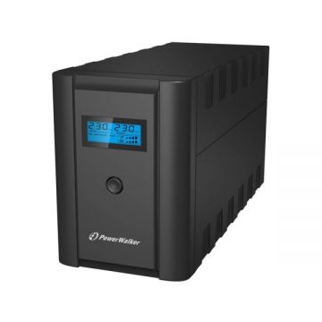 UPS line interactiv 1200VA/600W, iesire 2xShuko, baterie 2x12V/7Ah Powerwalker