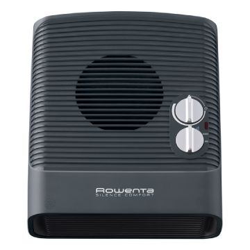 Aeroterma Rowenta SO5115, 2400 W, 2 trepte de putere, Functie Silence, Treapta de aer rece, Termostat mecanic, Negru