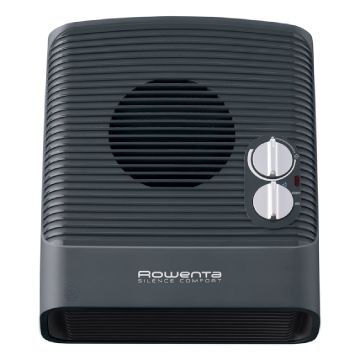 Aeroterma Rowenta SO5115, 2400 W, 2 trepte de putere, Functie Silence, Treapta de aer rece, Termostat mecanic, Negru