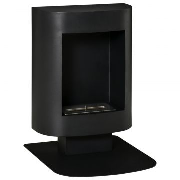 Semineu cu alcool portabil , fara aerisire, cu arzatoare cu bioetanol de 0.9 L  3 ore, incalzitoare cu baza din otel de 2000 W pentru interior si
