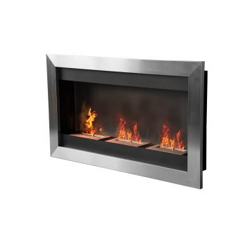 semineu cu Bioetanol pentru Perete cu 3 Arzatoare din Inox 1.5LT 110 x 63 x 16cm
